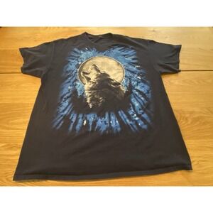 Howling Wolf Vintage 90's T-Shirt Large* Single Stitch All Over Print Gorpcore
